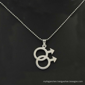 Fashionable double male symbol pendant,men's steel pendant jewelry design